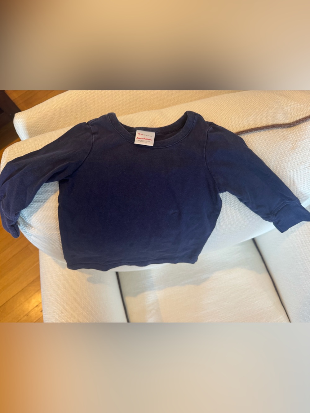 Hanna Andersson Navy Long-Sleeve Crew Tee, 6-12 mo